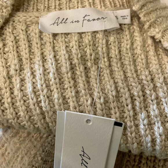 All In Favor Size Small Multicolor Striped Open Front Oversized Cardigan Sweater - Picture 3 of 4